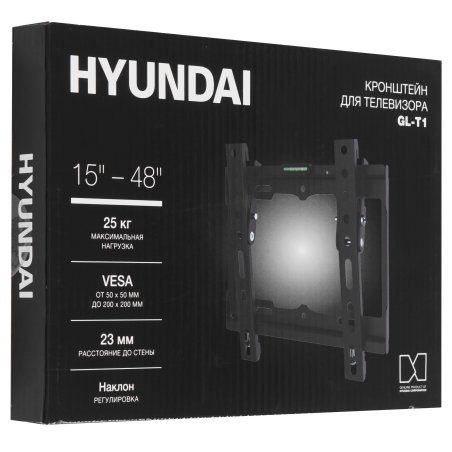 Кронштейн для телевизора Hyundai GL-T1 черный 15"-48" макс.25кг настенный наклон