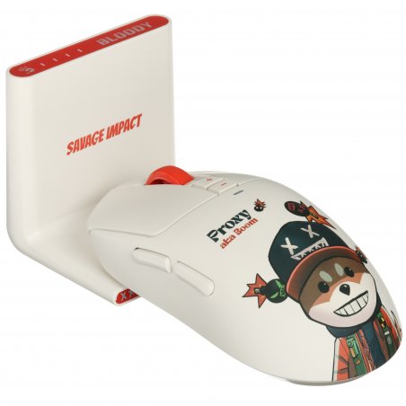 Мышь беспроводная/проводная A4Tech Bloody R72 Ultra Duo Proxy Boom бежевый, 20000 dpi, USB Type-A/Type-C, радиоканал, кнопки-7
