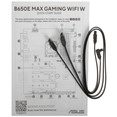 Материнская плата ASUS B650E MAX GAMING WIFI W, AM5, AMD B650, 4xDDR5, 4xSATA, 3xM.2, 1xPCIe 5.0 x16, 1xPCIe 4.0 x4, 2xPCIe 3.0 x1, 1xDP, 1xHDMI, 1x2.5Gb LAN, Wi-Fi 6E, Bluetooth 5.3, 1xUSB-C 10Gbps, 3xUSB-A 10Gbps, 2xUSB-A 5Gbps, 2xUSB-A 2.0, 3x3.5 мм, 7