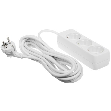 Сетевой удлинитель Perfeo с заземлением "POWERMATE",PF_A4688 (5,0 м, 3 розетки, белый (PF-PE-3/5,0-W))