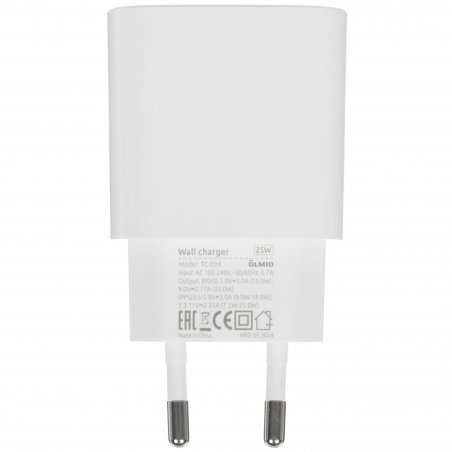 Сетевое зарядное устройство OLMIO 2Type-C/USB, 65W, 6A, QuickCharge3.0, PowerDelivery3.0, GAN