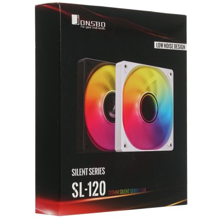 Вентилятор для корпуса JONSBO SL-120CW (120x120x25мм, 4-pin PWM, FRGb, 59.48CFM, 32.0dBA, 1500RPM, белый)