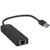 Сетевой адаптер Vention USB 3.0 M/Gigabit Ethernet RJ45 F+OTG хаб 3xUSB черный - 0.15м.