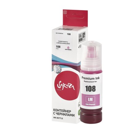 Контейнер с чернилами Sakura C13T09C64A (108 LM) для Epson, светло-пурпурный, 70 мл.