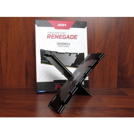 Оперативная память Kingston Fury Renegade, DDR4, 16Gb (2x8Gb), 3600MHz, CL16, DIMM, с радиаторами, серый/черный