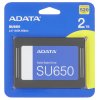 Накопитель SSD ADATA Ultimate SU650, 2000 Gb, SATA, 2.5", R/W 520/450, без радиатора