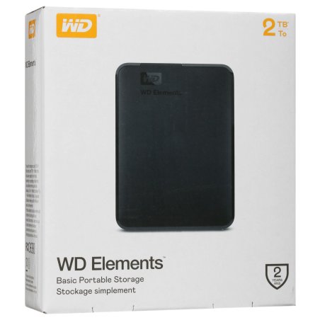 Внешний HDD 2.5" Western Digital Elements Portable, 2TB, USB 3.2 Gen 1 Type-A, 5400 rpm, черный