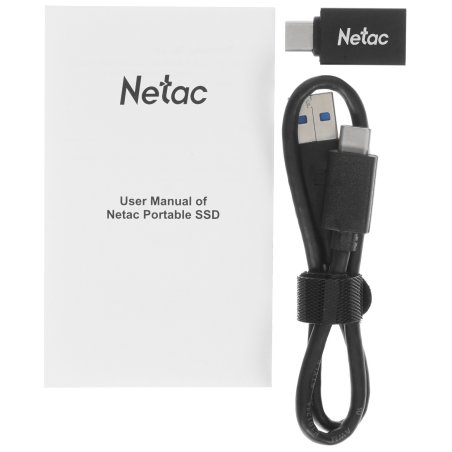 Внешний SSD Netac Z7S, 120 Gb, USB 3.2 Gen 2 Type-C, R/W 550/480, черный