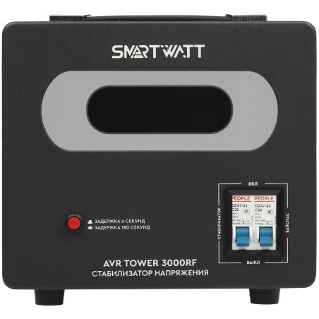 Напольный стабилизатор напряжения SMARTWATT AVR TOWER 3000RF (140W - 260W, 3000VA, 3 кВт, 50-60 Гц, LED-дисплей, релейны