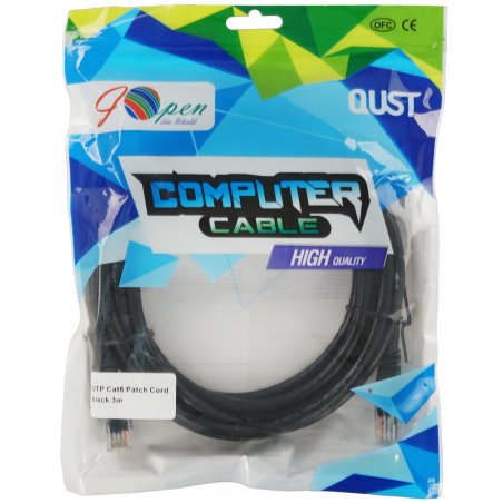 Патч-корд литой AOpen ANP612B-BK-3M (7/0.20) UTP кат.6 черный 3m