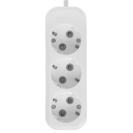 Удлинитель с заземлением Defender R330, 3роз х 7м - белый