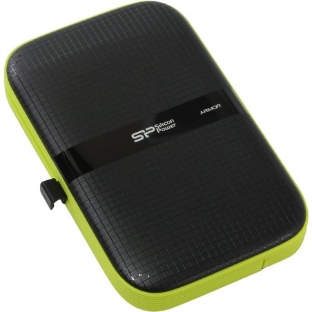Внешний HDD 2.5" Silicon Power Armor A60, 1TB, USB 3.2 Gen 1 Type-A, 5400 rpm, черно-лаймовый