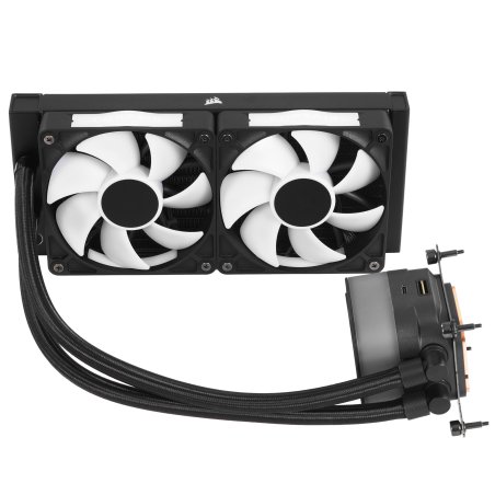 Система жидкостного охлаждения Corsair iCUE LINK TITAN 240 RX RGb (240мм, черный, RGb/ Fans: 2x120мм, 73.5CFM, 36dBA, 2100RPM/ S: 1851, 1700, AM5, AM4)