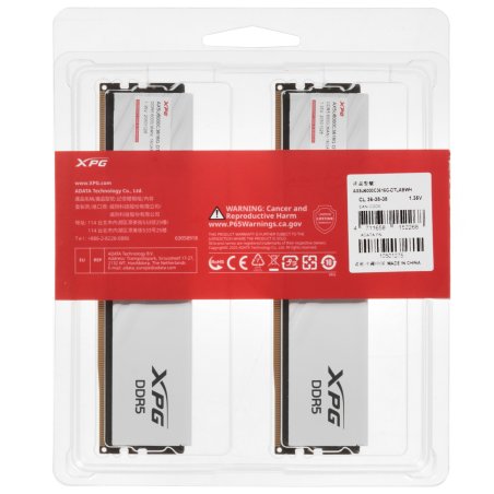 Оперативная память XPG Lancer Blade, DDR5, 32Gb (2x16 Gb), 6000 MHz, CL36, радиатор, белый