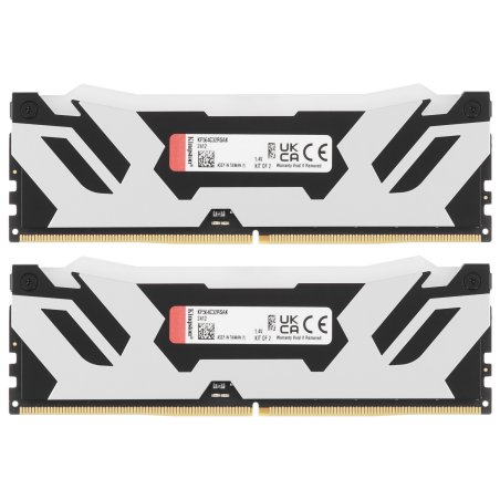 Оперативная память Kingston Fury Renegade, DDR5, 64GB (2x32 GB), 6400 MHz, CL32, DIMM, радиатор, RGB, серебристый/черный
