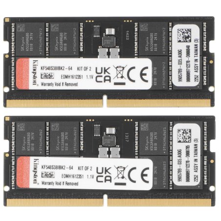 Оперативная память Kingston Fury Impact, DDR5, 64Gb (2x32Gb), 4800MHz, CL38, SO-DIMM