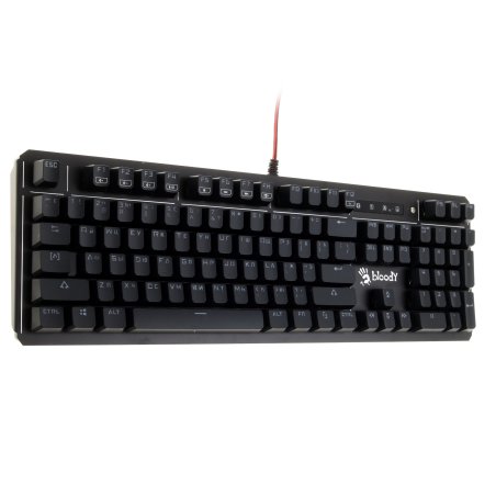 Клавиатура проводная A4 B975 механическая черный USB Gamer LED (подставка для запястий)