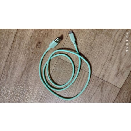 Кабель USB-A to Type-C, silica gel, 1m, 3A, 18W (gren)