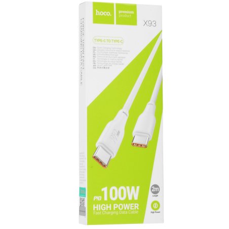 Кабель HOCO (6931474790736) X93aa 240W USB 5.0A PD 240W для Type-C Type-C, 1м - белый
