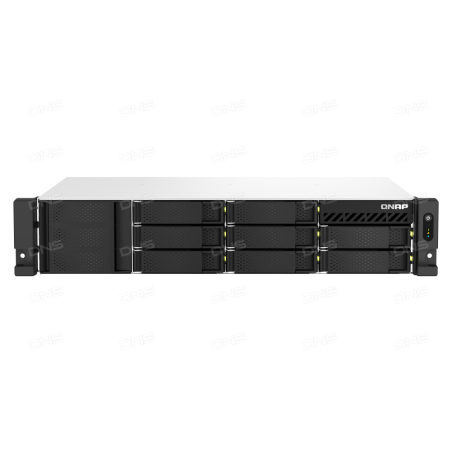 Сетевое хранилище SMB QNAP TS-873AeU-RP-4G NAS 8 HDD trays, 2x 2.5 GbE. 64-bit 4-core AMD V1500B 2,2 GHz, 4 Gb. RAM (1*4 Gb) up to 32Gb (2*16 Gb), 2 x M2 2280 (PCIe Gen3 x 1), 2xPSU W/o rail kit RAIL-B02