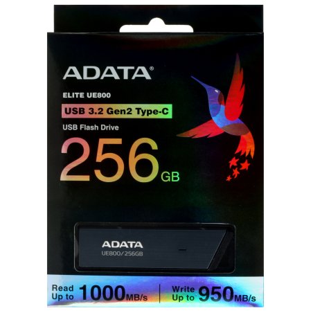 Флешка USB ADATA UE800 (AELI-UE800-256G-CSG), 256Gb, Type-C USB 3.2, R/W 1000/950, серебристый