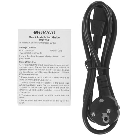 Неуправляемый коммутатор ORIGO OS1216/A1A 16x100Base-TX, корпус металл