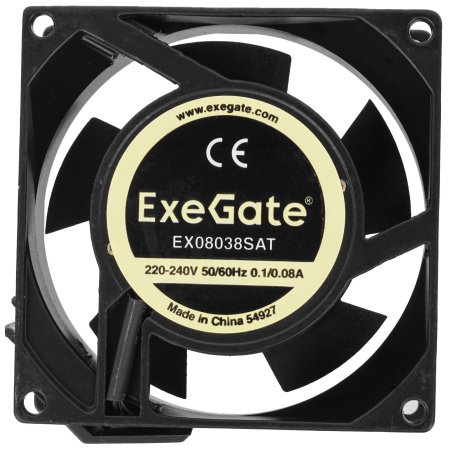 Вентилятор для корпуса ExeGate EX08038SAT черный, 80 мм, 2500 об/мин, 34 дБ