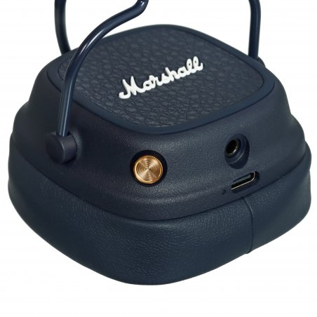 Беспроводные/проводные наушники Marshall Major V синий, накладные, Bluetooth + проводной, беспроводная зарядка, до 100 ч