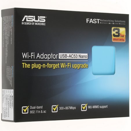 Адаптер ASUS WiFi Adapter USB-AC53 Nano