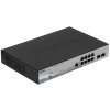 Коммутатор управляемый D-Link DGS-1210-10P/ME 2 уровня с 8 портами 10/100/1000Base-T с поддержкой PoE и 2 портами 1000Base-X SFP