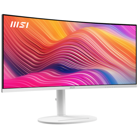 Монитор 34" MSI Modern MD342CQPW VA 3440x1440, 120 Гц, 4 мс, 21:9, 300 кд/м², 2xHDMI 2.0b, DP 1.4a, USB-C, USB Hub (2x USB 3.0), 3.5 Jack, динамики (2x3 Вт), Adaptive-Sync, изогнутый экран (1500R), белый