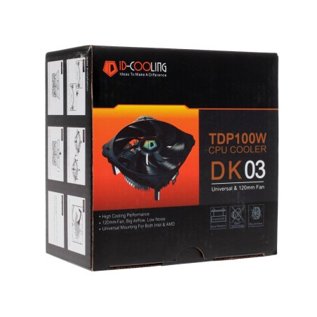Кулер для CPU ID-Cooling DK-03 серебристый/черный 120мм 1600rpm 26db 100W 63мм