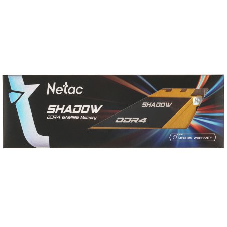 Оперативная память NETAC Shadow, DDR4, 16Gb (1x16Gb), 3200MHz, CL16, DIMM, с радиаторами, желтый