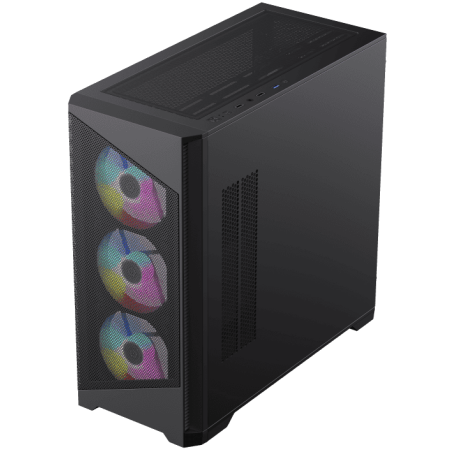 Компьютерный корпус mATX, без блока питания Gamemax Destroyer TGb mATX case, black, w/o psu, w/1xUSB3.0+2xUSB2.0, Combo Audio, w/3x12cm ARGb front fan (1xFN-12A-M6I, 2xFN-12A-S6I), w/1x12cm ARGb rear fan (FN