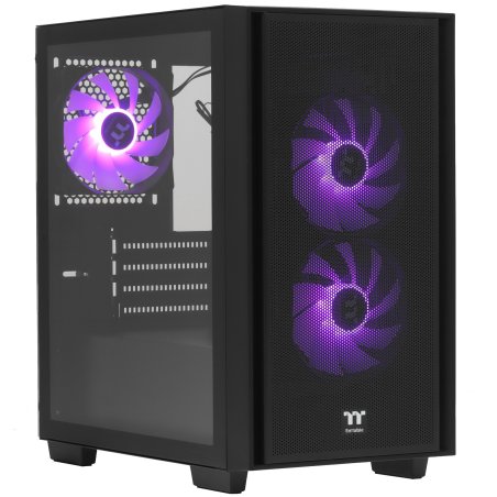 Корпус Thermaltake Versa H16 TG ARGB черный без БП mATX 11x120mm 7x140mm 2xUSB3.0 audio bott PSU