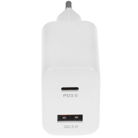 Сетевое зарядное устройство Genius PD-20AC. Мощность 20Вт. Совместимость (порт USB-C и порт USB-A)