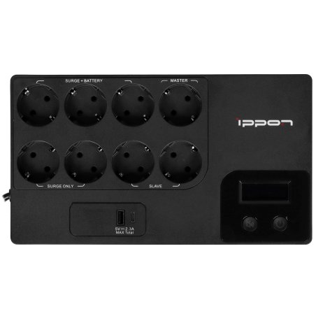 Источник бесперебойного питания Ippon Kirpich 1050 600Вт 1050ВА черный