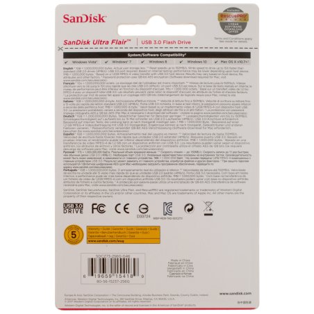 Флешка USB 256Gb SanDisk CZ73 Ultra Flair, USB 3.0, Metal