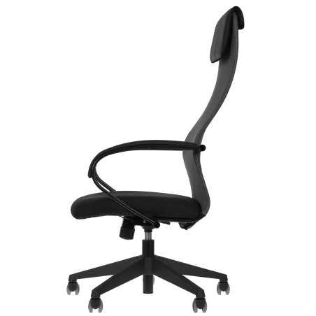 Кресло руководителя Бюрократ CH-607 TW-04 Neo Black темно-серый, сиденье черный, сетка/ткань с подголов. крестов. пластик