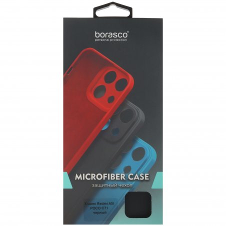 Чехол (клип-кейс) BoraSCO для Xiaomi Redmi 10A Microfiber Case черный (70448)