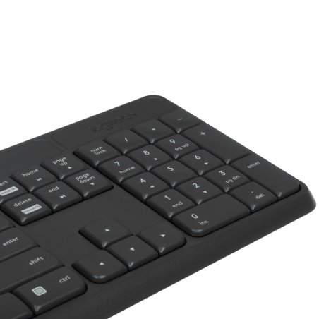 Комплект клавиатура+мышь Logitech MK235 беспроводной, USB, 1000 DPI, серый