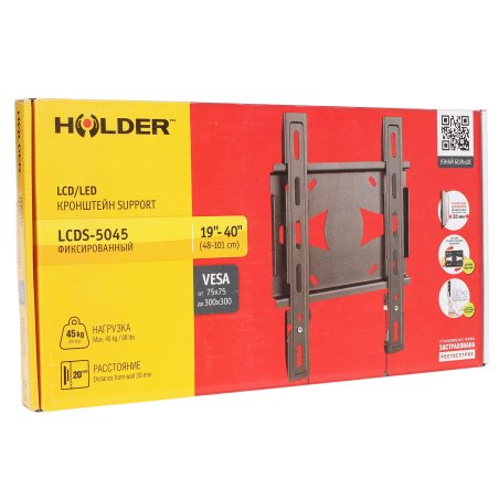 Кронштейн для телевизора Holder LCDS-5045 металлик 19"-40" макс.45кг настенный фиксированный
