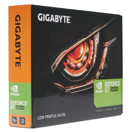 Видеокарта Gigabyte GV-N1030D4-2GL NVidia GeForce GT 1030, 2Gb DDR4/64-bit, PCI-Ex16 3.0, DVI-Dx1, HDMI2.0bx1, LP, 2-slot cooler, Retail