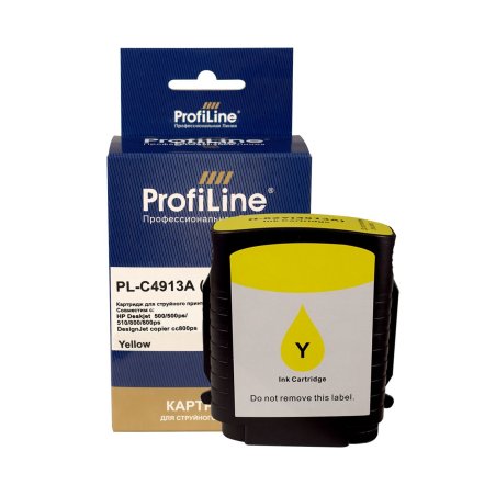 Картридж струйный ProfiLine PL-C4913A №82 для принтеров HP Deskjet 500/500ps/510/800/800ps(24/42in) DesignJet copier cc800ps Yellow водные