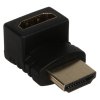 Переходник GoPower HDMI (m)-HDMI (f) угловой 4K 60Hz черный в пакете (1/500)