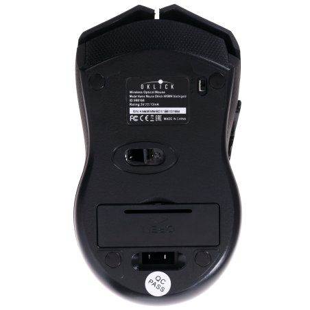 Мышь беспроводная Oklick 495MW черный/золотистый, 1600 dpi, радиоканал, USB, кнопки - 6