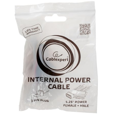 Кабель питания Cablexpert CC-PSU-5, для вентилятора 12V, molex -> molex + 2pin, 15см