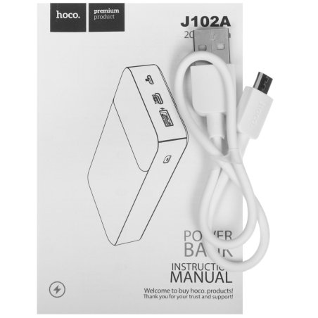 Портативный аккумулятор Hoco J102A Cool figure 20000mAh QC/PD 20W 5A USB-A/USB-C белый (J102A COOL FIGURE белый)