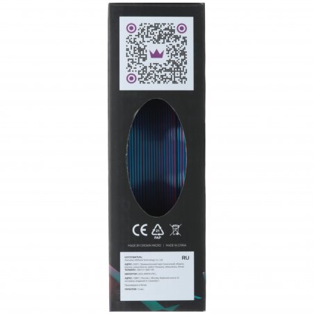 Филамент Crown Micro CM-FILPLASD012BR PLA Silk двойной 1.75 1кг синий-красный