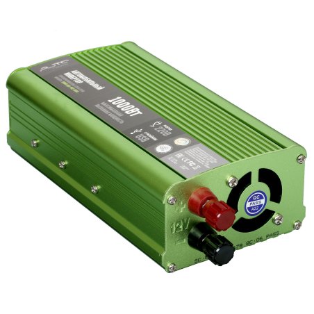 Автомобильный инвертор (преобразователь) постоянного тока 12В в переменный ток 220В, модель QUMO QAI-902-1000 (Inv 002), максимальная выходная мощность 1000Вт, встроенный разъем USB